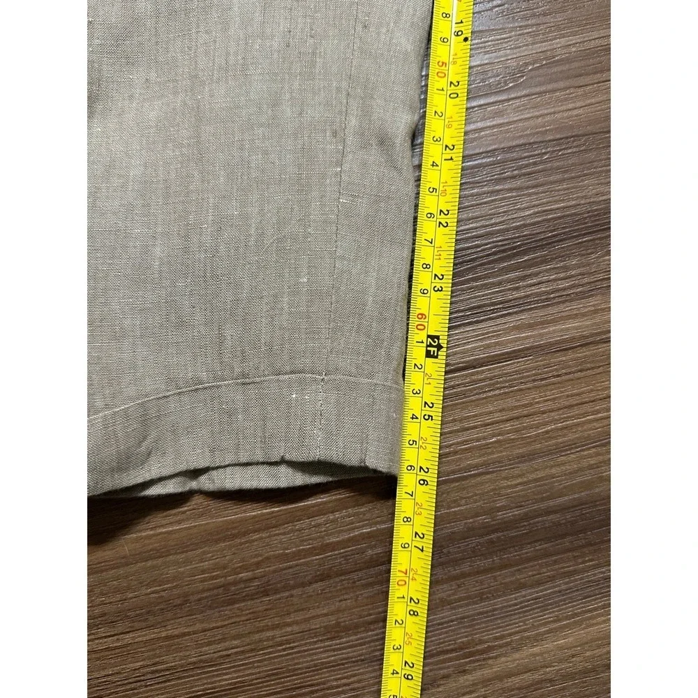 ORVIS Wide Leg Men's Pleated 100% Linen Cuffed Dress Pants Tan/Brown Sz 38x26